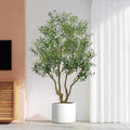 8FT Tall Artificial Olive Tree - Large Faux Potted Tree