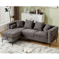 L Shaped Sectional Sofa Chenille Dark Gray