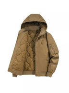 Men's Plus Size Hooded Zip Up Bomber Jacket