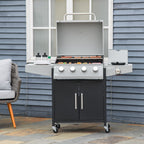 52" Barbecue Grill with Wheels 4+1 Burner Liquid Propane Gas Grill
