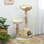 Cat Tree For Indoor Cats With Wooden Cat Scratching Posts, Cat Condo,