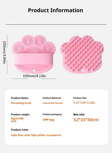 Dog Bath Brush,Pet Bath Comb Brush Soothing Massage Rubber Comb,Pet