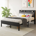 Full Size Bed Frame Storage Headboard with Charging Station