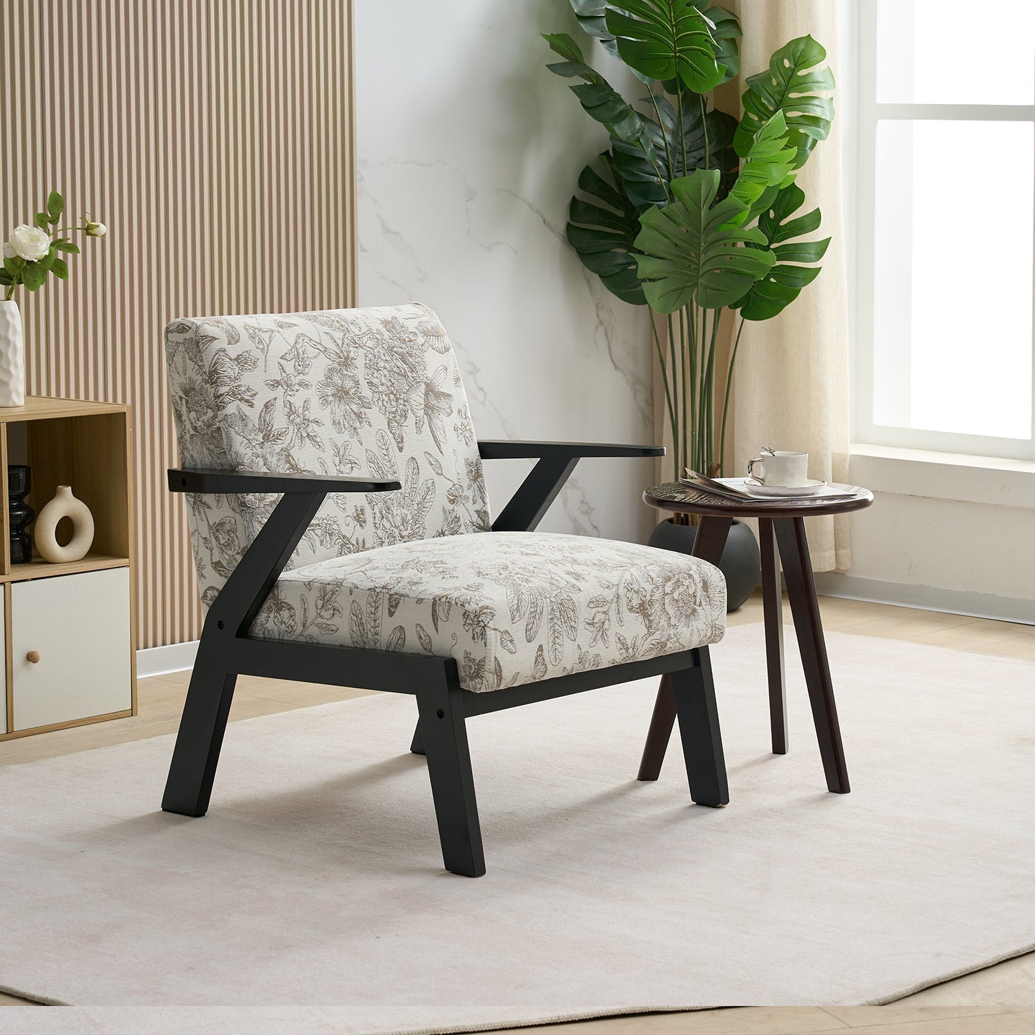 Mid-Century Modern Lounge Armchair - Seat Cushion (Beige + Grey)