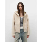 Fireladyfur Women's Hooded Merino Sheepskin Jacket“Bad boy”