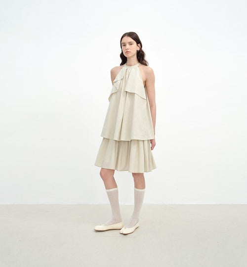 "Floating Island Manor" small stand-up collar design asymmetrical