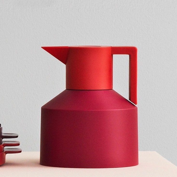 Insulated Geometric Water Pitcher - Large Thermal Jug for Cold or Hot
