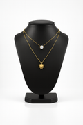 Gold Pendant Necklace Set – Diamond & Heart-D 13