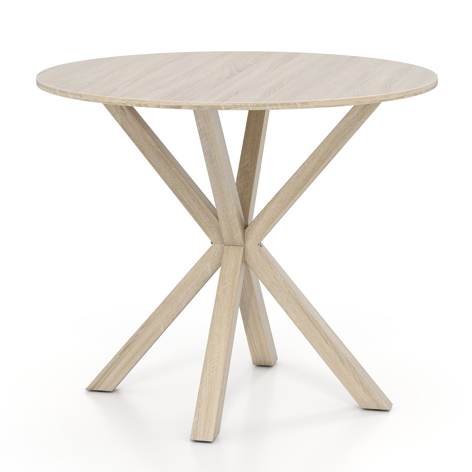 36 Inch Wood Dining Table with Intersecting Pedestal Base for 2-4 People-Gray