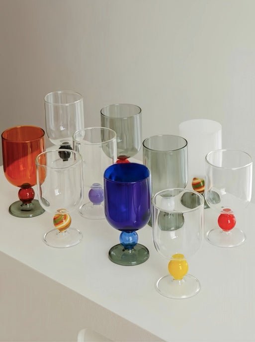 Gumballs Wine Glass - Eclectic Whimsical Coloured Cocktail Glasses