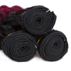 Burg 10A Grade Water Wave #1B/Burgundy BUNDLES with CLOSURES & FRONTAL