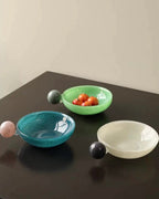 Handblown Bonbon Whimsical Salad Snack Desert Bowl, Eclectic