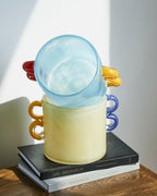 Handblown Whimsical Cylinder Vase - Eclectic Table Setting Centrepiece