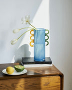 Handblown Whimsical Cylinder Vase - Eclectic Table Setting Centrepiece