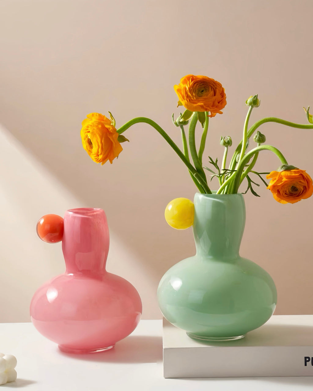 Jelly Bean Bud Vase - Whimsical Dopamine Centerpiece Vase for Gorgeous