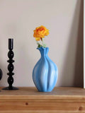 Handcrafted French Style Gradient Blue Ceramic Vase - Unique Flower Ve