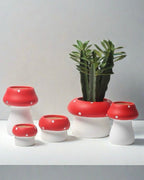 Handmade Cute Whimsical Ceramic Mushrrom Plant Flower Pot for Indoor /