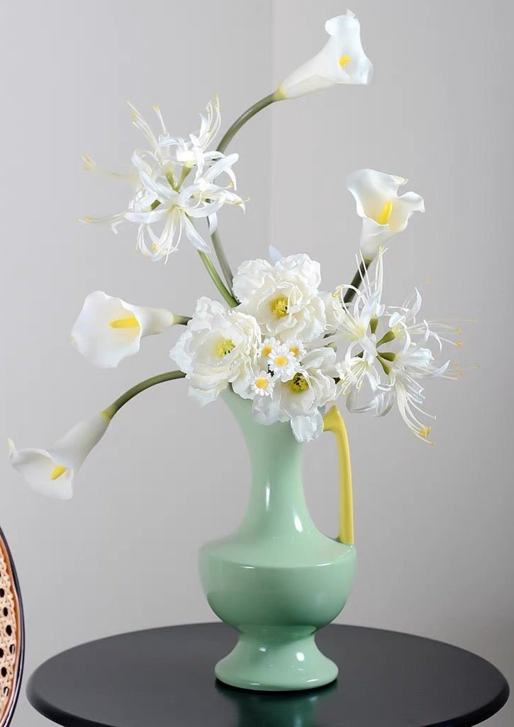 Handmade Medieval Style Ceramic Decorative Flower Vase - Glazed With