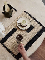 Handmade Retro Nordic Woven Reed Placemat Set of 4 Pcs for Elegant