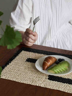 Handmade Retro Nordic Woven Reed Placemat Set of 4 Pcs for Elegant