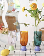 Handmade Wavy Beer Glasses - Retro Whimsical Eclectic Beer Mug
