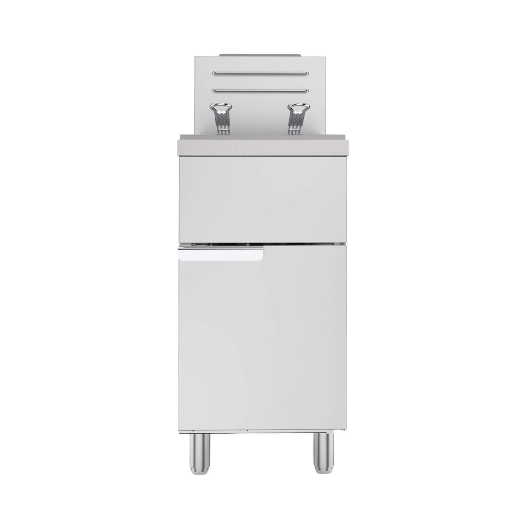 Heavy-Duty 120K BTU Commercial Stainless Steel Natural Gas Deep Fryer With Baskets (SAK97012)