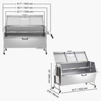 Heavy-Duty 52W Spit Roaster Rotisserie BBQ Grill For Pig, Lamb And Chicken (SAK59286)