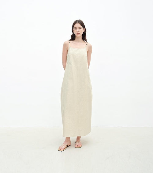 "Island Walk" Cotton Beaded Sling Dress