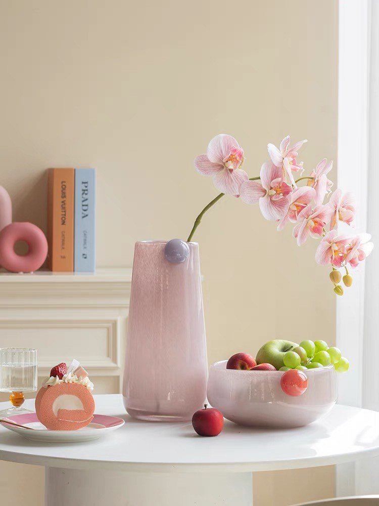 Jelly Bean Cylinder Vase - Whimsical Dopamine Centerpiece Vase for