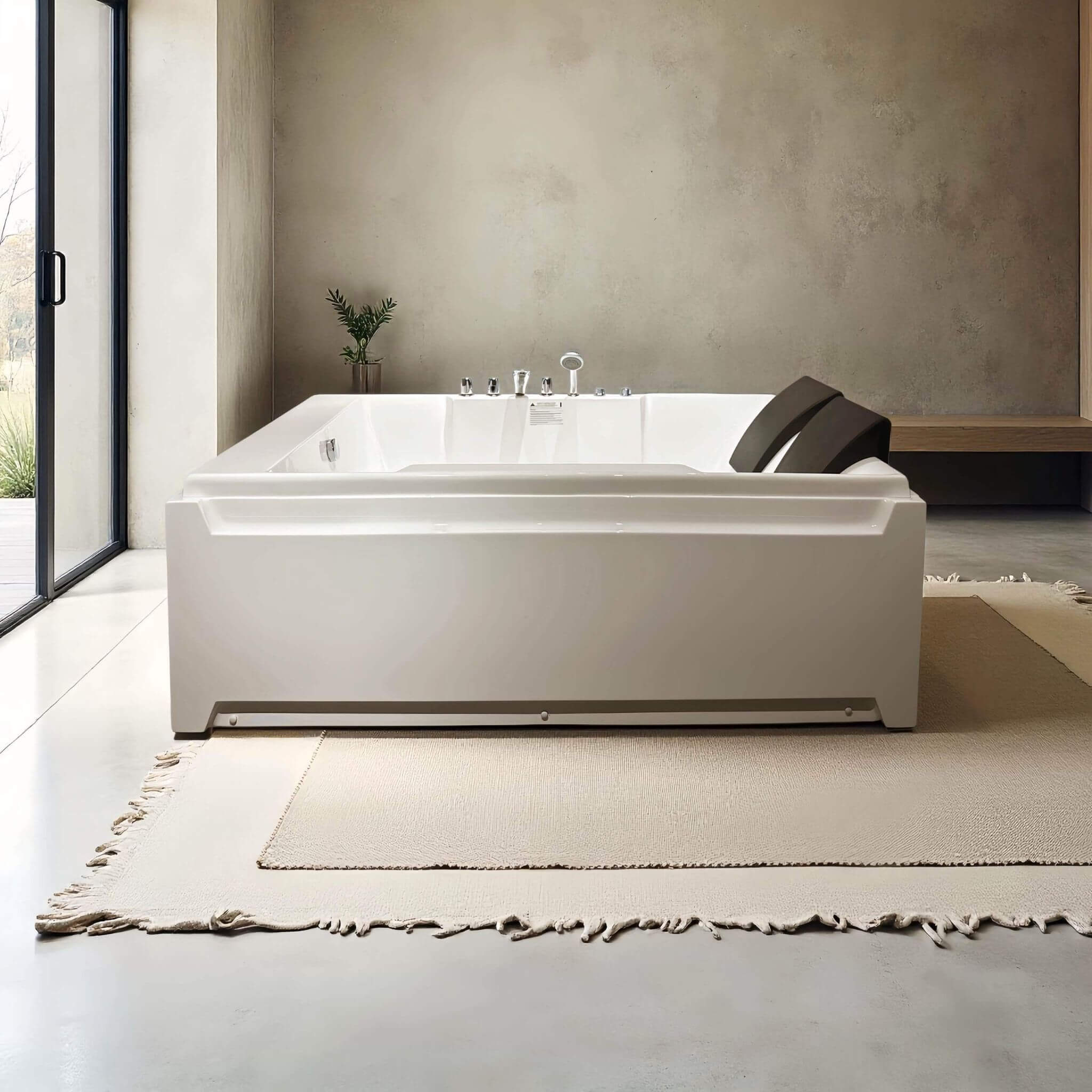 Alora 73-Inch Luxury 2-Person Whirlpool Hydro Massage Jetted Bathtub With Chromatherapy Lights (SAK58620)