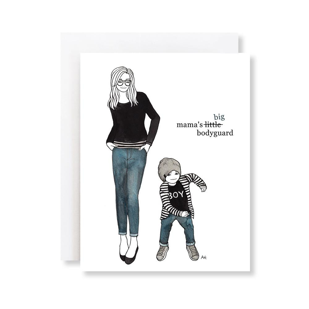 Fashion Illustration Funny Boy Mom Card