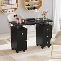 Manicure Table Nail Desk with Electric Dust Collector and 3 Dust Bags-Black