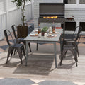 Metal Dining Chairs Set of 4 with Removable Backrest for Dining Room Restaurant Living Room-Gun