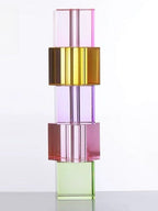 Modern Crystal Cube Bud Vase, Dopamine Table Setting Centrepieces
