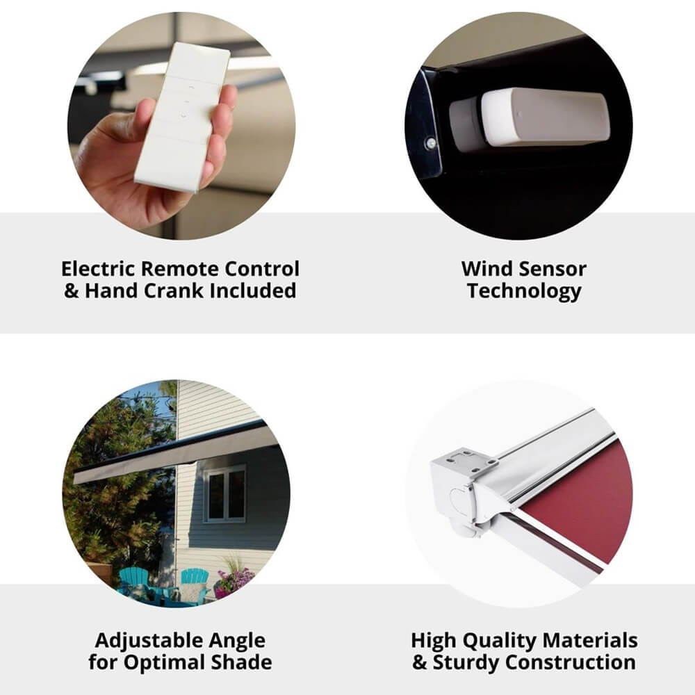Multiple Awnings Brasilia Europa Premium Outdoor Semi-Cassette Retractable Sun Shade Awning (SAK76825)