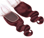 10A Grade #99J  Body Wave #1B/99j BUNDLES with 4x4 CLOSURES & 13x4 FRO