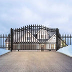 [12-18FT] Heavy-Duty Prague-Style Premium Steel Sliding Driveway Gate (SAK71492)
