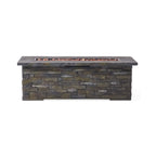 Alora Premium 56" Outdoor Rectangular Concrete Propane Fire Pit W/ Faux Stone Pattern, 50K BTU (SAK31845)