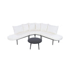 Alora Premium Half-Moon 6-Person Curved All-Weather Outdoor Furniture Sofa Patio Set With Coffee Table And Cushions (SAK76332)