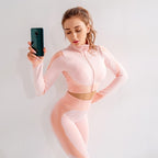 Seamless Yoga Sets Women Fitness Gym Clothing Long Sleeve Shirts High
