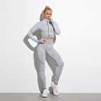 Seamless Yoga Sets Women Fitness Gym Clothing Long Sleeve Shirts High