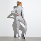 Seamless Yoga Sets Women Fitness Gym Clothing Long Sleeve Shirts High