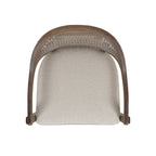Pyrla 26" Upholstered Counter Stool with Curved Cane Back and Wood Legs