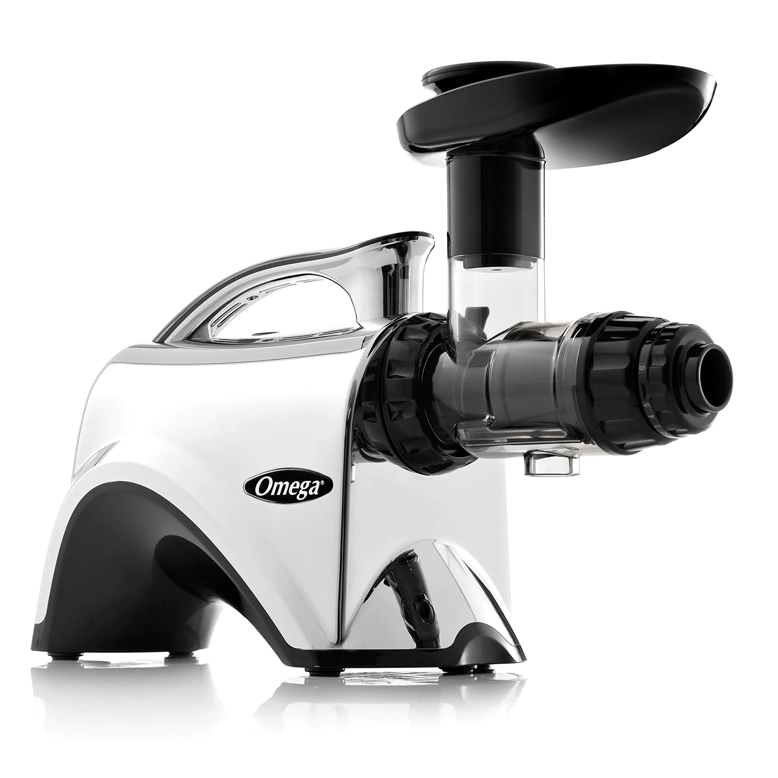 Omega NC900HDC Cold Press Juicer Machine Vegetable and Fruit Juice Extractor and Nutrition System Dual-Stage Slow Masticating Juicer 150 W Metallic