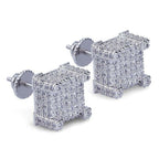 Mens Hip Hop Stud Earrings Jewelry Fashion Gold Silver Zircon Diamond
