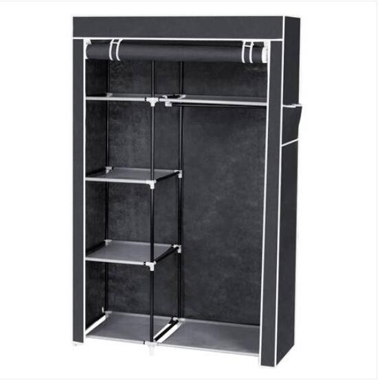 64" Portable Closet Storage Organizer Wardrobe Clothes Rack with