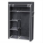 64" Portable Closet Storage Organizer Wardrobe Clothes Rack with