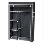 64" Portable Closet Storage Organizer Wardrobe Clothes Rack with