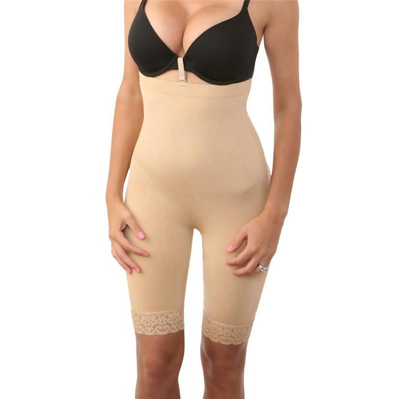 Women Seamless shaper body lace edge high waist underwear siamese pure