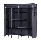 67" Clothes Closet Portable Wardrobe Clothes Storage Rack 12 Shelves 4